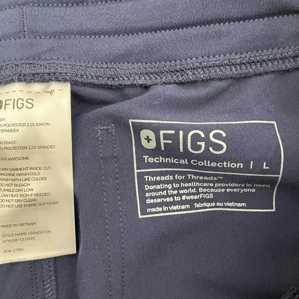 FIGS NWOT Men's Pisco Basic Scrub Pants Size L Navy Blue